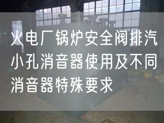 火電廠鍋爐安全閥排汽小孔消音器遙遙及不同消音器特殊要求